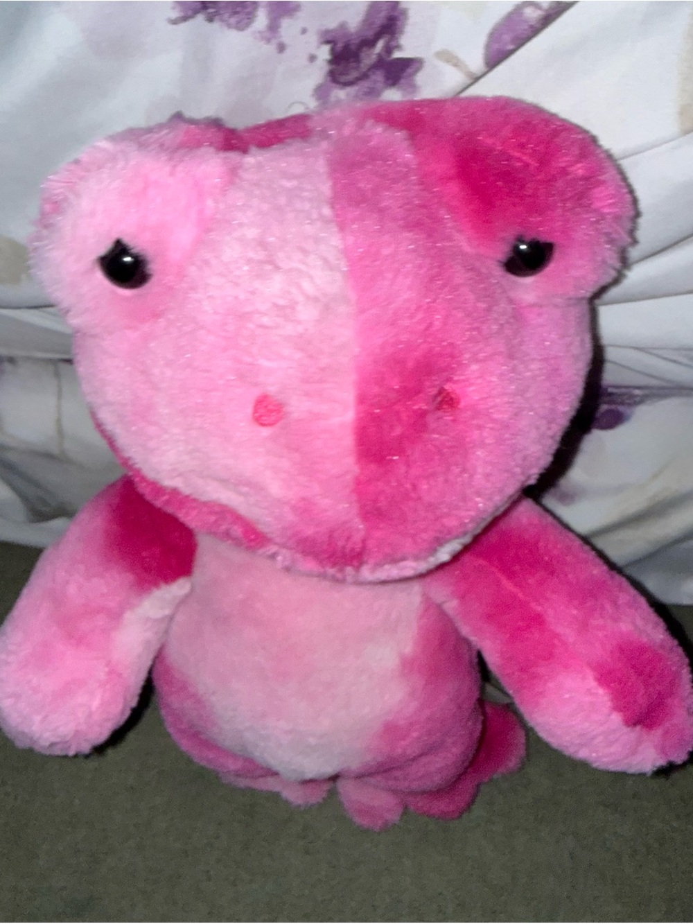 BAB Build A Bear Tie Dye Pink Frog TOADally 16 Inch Plush